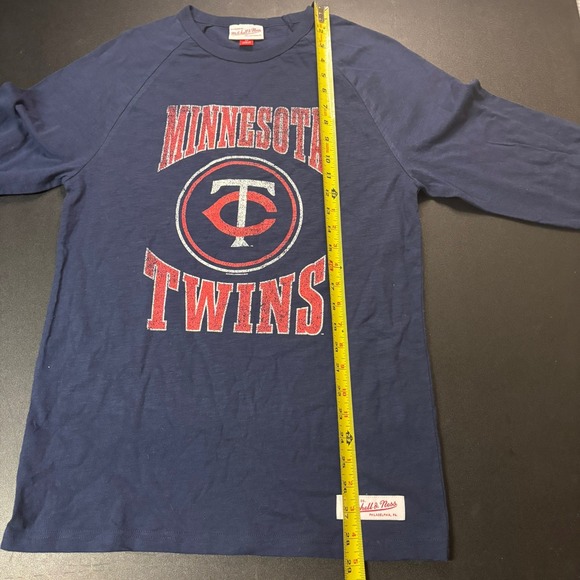 Mitchell And Ness MLB Arched Logo Slub Long Sleeve Twins Shirt Men's Small - Picture 11 of 11